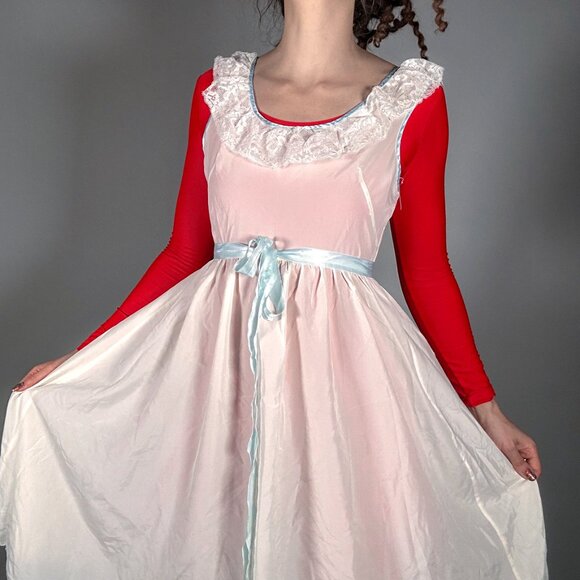 Sweet Vintage Nylon Nightdress Wrap Style - Picture 3 of 7